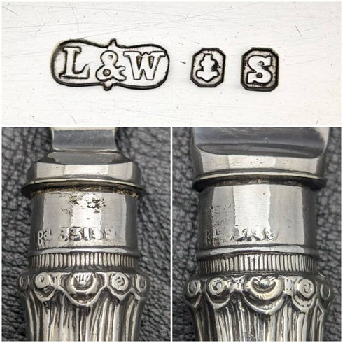 Around 1900 British antique silver plate fish server set